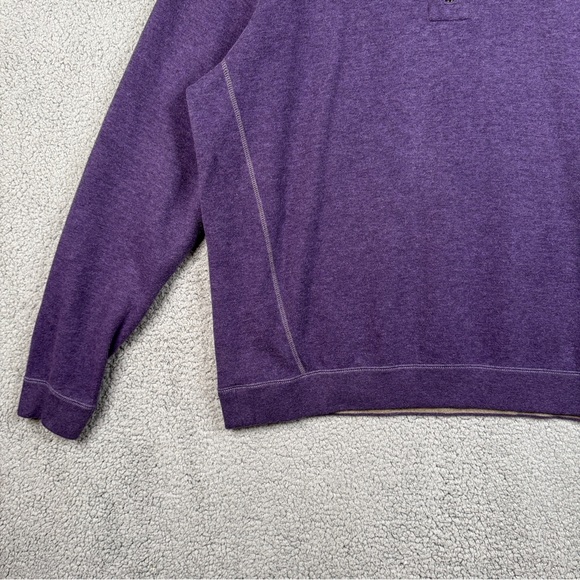 Tommy Bahama Sweater XL Brown/Purple Reversible Cable-Knit Heavyweight 1/4 Zip - Picture 11 of 16
